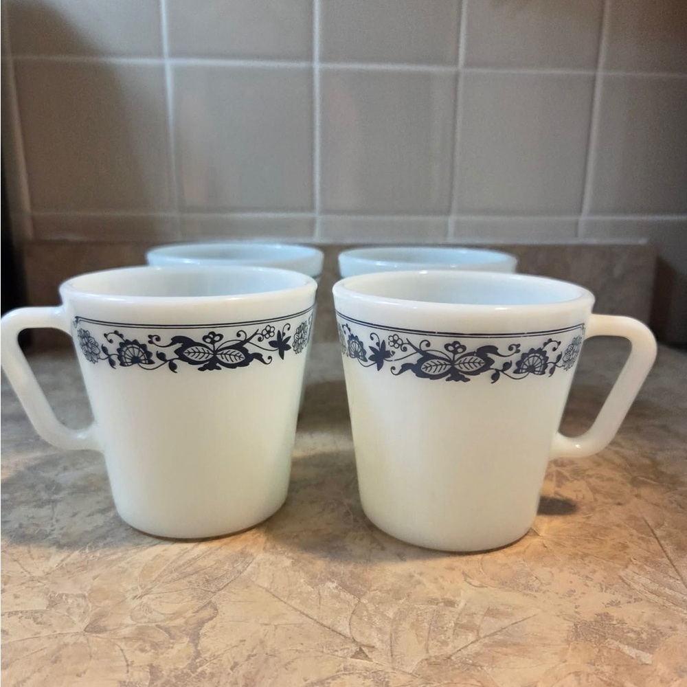 Selling separately Pyrex Blue Floral Pattern Mugs